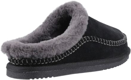 Hush Puppies Anika Suède Dames Zwarte Slippers - EU 37 / UK 4