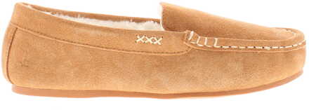 Hush Puppies Annie Mocassin Suède Dames Pantoffels In Tan - maat Bruin