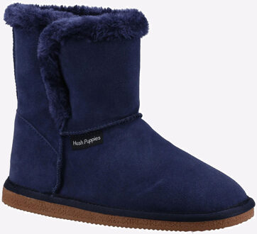 Hush Puppies Ashleigh Imitatiebont Dames Marine Pantoffels Navy - EU 37 / UK 4