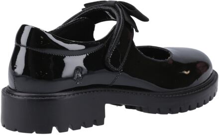 Hush Puppies Astrid Bow Meisjes Zwart Leren Schoenen