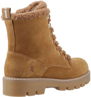Hush Puppies Aurelia Suède Dames Tan Winter Enkellaarsjes Bruin