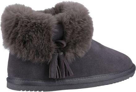 Hush Puppies Ayana Grijs en imitatiebont damespantoffels