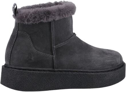 Hush Puppies Becca Dames Suède Winter Enkellaarzen In Antraciet Houtskool - EU 42 / UK 8