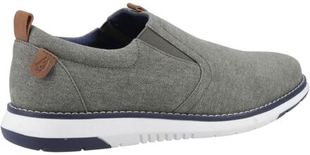 Hush Puppies Benny Canvas Heren Khaki Loafers Kaki