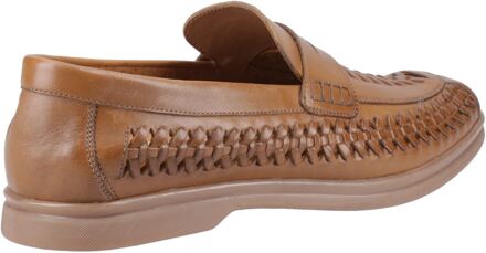 Hush Puppies Bowie Leer Heren Tan Instappers Bruin - EU 39/ UK 6