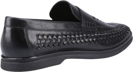 Hush Puppies Bowie Leren Heren Zwarte Instappers