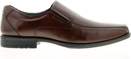 Hush Puppies brody slip op leer heren smart shoes bruin - EU 42 / UK 8