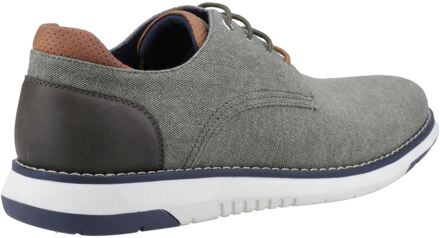 Hush Puppies Bruce Canvas Heren Khaki Veterschoenen Kaki