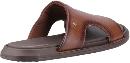 Hush Puppies Callum Slides Leer Heren Bruine Sandalen - EU 39/ UK 6