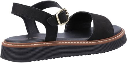 Hush Puppies Cassie Nubuck Dames Zwarte Sandalen - EU 39/ UK 6