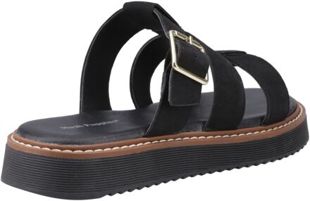 Hush Puppies Celeste Slide Dames Zwart Leren Sandalen - EU 36 / UK 3