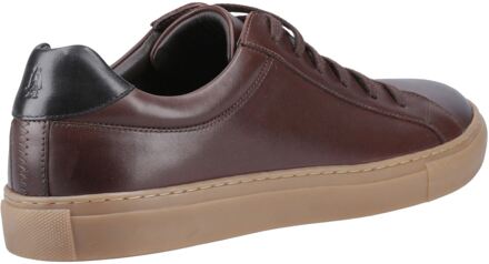 Hush Puppies Colton Leder Heren Koffie Sneakers - maat EU 44.5 / UK 10 Bruin