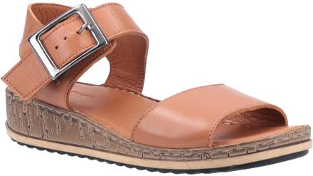 Hush Puppies Dames/dames Ellie leren wig sandalen (Tan) Bruin - EU 39/ UK 6