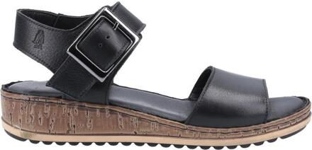 Hush Puppies Dames/dames Ellie leren wig sandalen (Zwart)