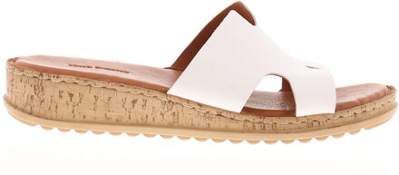 Hush Puppies Dames Sandalen Lage Wedge Eloise Leer Instap Wit - maat
