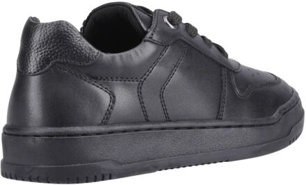 Hush Puppies Dougie Leren Jongens Zwarte Sneakers - maat