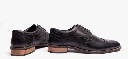 Hush Puppies Dustin Heren Brogue Schoenen Zwart