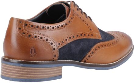 Hush Puppies Dustin Leren/suède Heren Bruin/marine Brogues Schoenen - EU 46 / UK 11