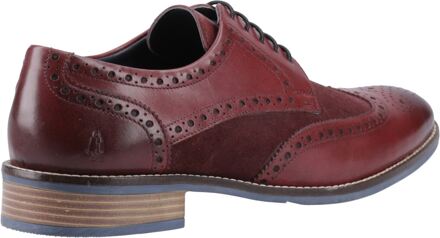 Hush Puppies Dustin Leren/suède Heren Burgundy Brogues Schoenen Rood - EU 46 / UK 11