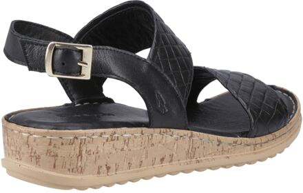 Hush Puppies Ebony Brede Pasvorm Leren Dames Zwarte Sandalen - EU 39/ UK 6