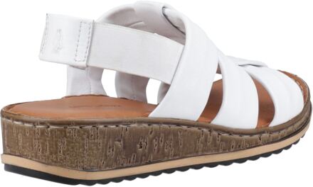 Hush Puppies Eden Brede Pasvorm Leren Dames Witte Sandalen - EU 39/ UK 6