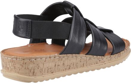 Hush Puppies Eden Gladiator Leren Dames Zwarte Sandalen - EU 36 / UK 3