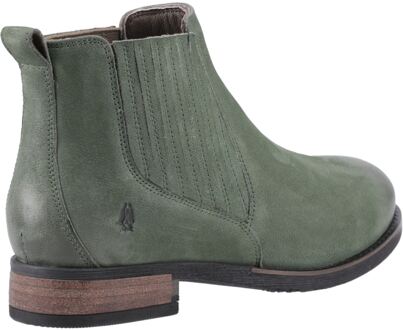 Hush Puppies Edith Leren Vrouwen Groene Platte Chelsea Boots