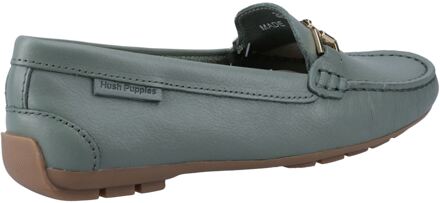 Hush Puppies Eleanor Leren Dames Sage Instappers Groen
