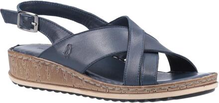Hush Puppies Elena Cross Over Wedge Sandaal Dames Navy - EU 38 / UK 5