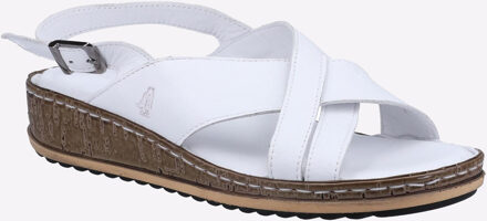 Hush Puppies Elena Cross Over Wedge Sandalen LEER Dames Wit - EU 42 / UK 8