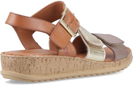 Hush Puppies Eliana Sandalen Leer Dames Gouden Sandalen - EU 36 / UK 3