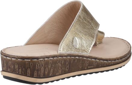 Hush Puppies Elissa Toepost Suède Dames Gouden Sandalen - EU 39/ UK 6