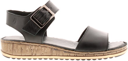 Hush Puppies ellie dames leren wedge sandalen zwart - EU 38 / UK 5