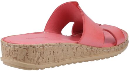 Hush Puppies Eloise Leren Dames Koraal Sandalen Rood