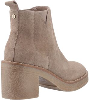 Hush Puppies Felicia Suède Dames Taupe Hak Chelsea Boots - maat