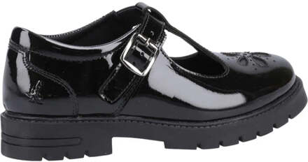 Hush Puppies FIONA Meisjes Leren School schoenen Patent Zwart - EU 33 / UK 1