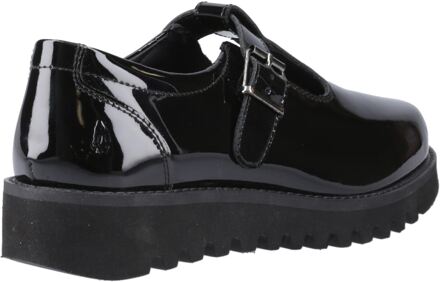 Hush Puppies Florrie T-Bar Meisjes Zwart Leren Schoenen