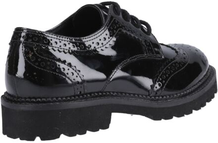 Hush Puppies Gabi Lace Up Meisjes Zwart Leren Brogues - EU 37 / UK 4