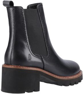 Hush Puppies Gaia Dames Zwarte Leren Chelsea Laarzen Met Hak - maat