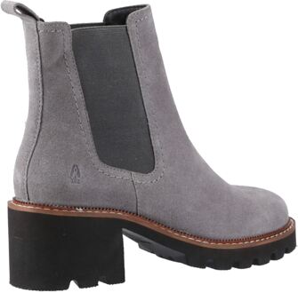 Hush Puppies Gaia Leren Dames Grijze Chelsea Laarzen Met Hak Grijs