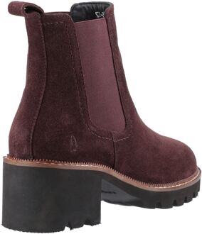 Hush Puppies Gaia Leren Dames Prune Kleurige Chelsea Laarzen Met Hak Rood - EU 38 / UK 5