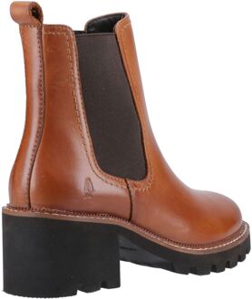 Hush Puppies Gaia Leren Dames Tan Hak Chelsea Boots Bruin - EU 39/ UK 6