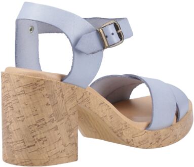 Hush Puppies Georgia Kurk Leer Dames Blauwe Sandalen - EU 37 / UK 4