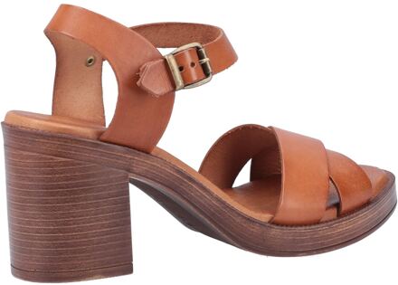 Hush Puppies Georgia Leren Dames Tan Sandalen Bruin - EU 36 / UK 3