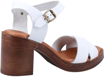 Hush Puppies Georgia Leren Dames Witte Sandalen