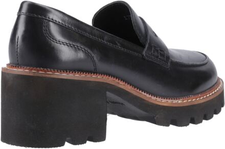 Hush Puppies Giavanna Dames Zwarte Leren Instappers