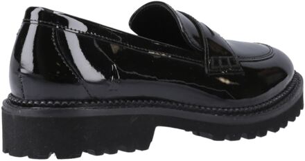 Hush Puppies Grazia Meisjes Zwarte Leren Mocassins