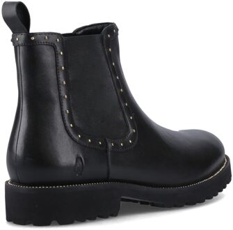 Hush Puppies Gwyneth Leren Dames Zwarte Platte Chelsea Laarzen - EU 37 / UK 4