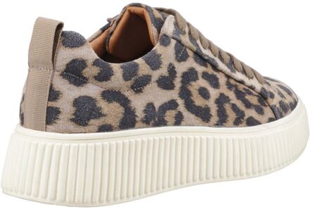 Hush Puppies Harlow Suède Luipaard Sneakers Voor Dames - maat Bruin