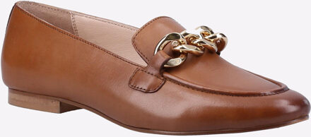 Hush Puppies Harper Chain Leren Damesslippers In Tan. Bruin